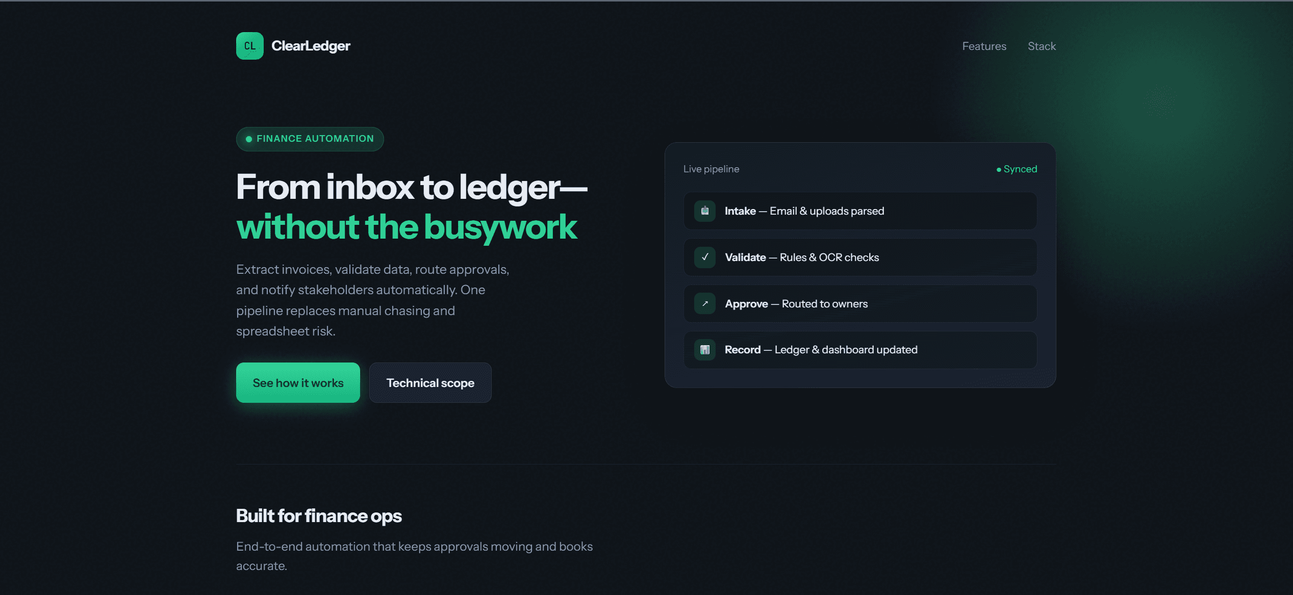 ClearLedger preview